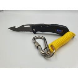 Titanium Backup Dive Knife With Lanyard & CarabinaKnife that never rust even when you forget to wash your Dive gear, So always ready when needed